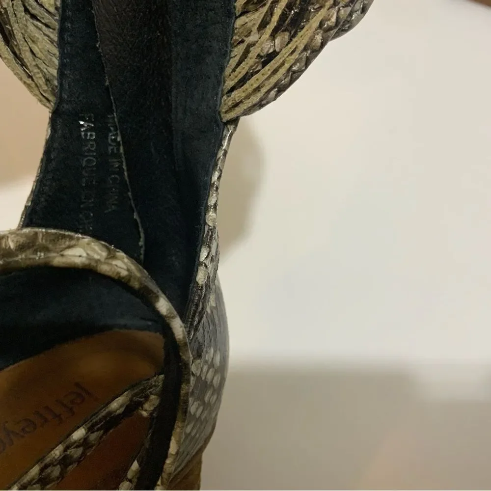 Jeffrey Campbell Womens Snakeskin Despina Heels Sandals size 7